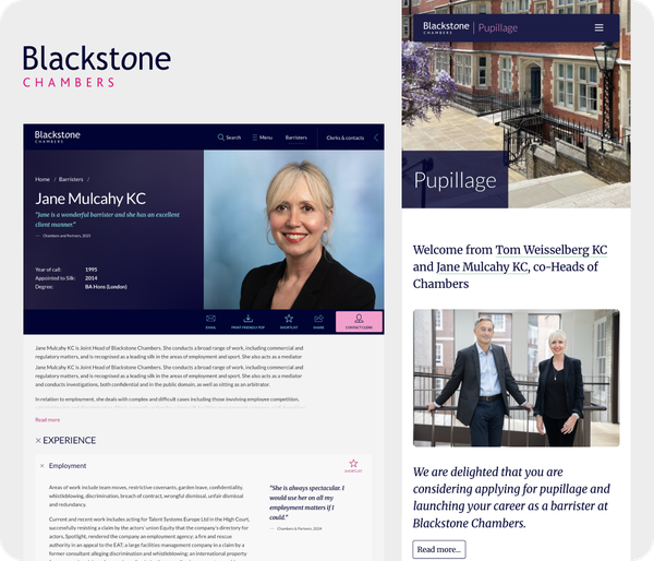 Blackstone Chambers website design